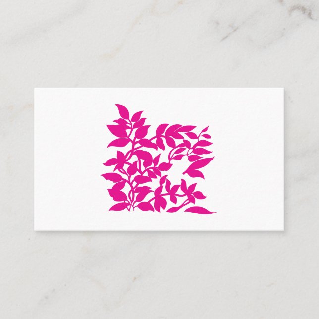Bold Pink Botanical Luxury Business Card (Front)
