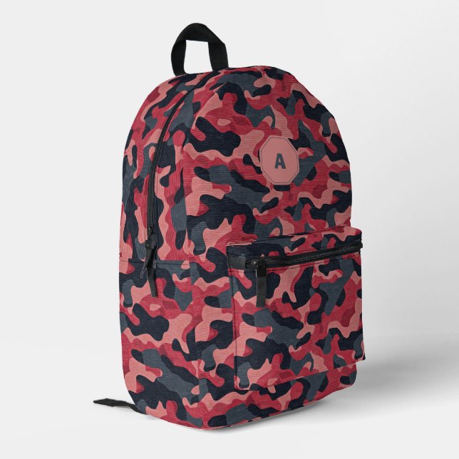 Bold Pink Camo Printed Backpack (Back Corner Left)