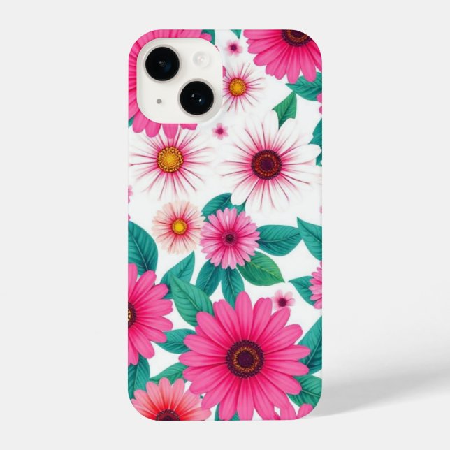 Bold Pink Daisy Pattern Phone Case  (Back)