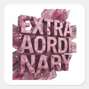 Bold Pink EXTRA AORDINARY Gift Sticker