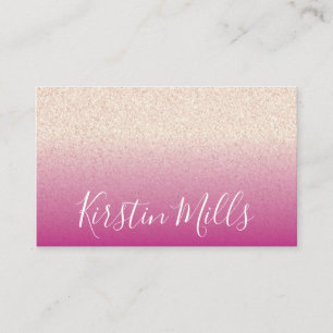 Bold Pink Feminine Glitter Business Card