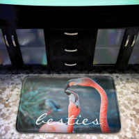 Bold Pink Flamingo Besties Friends Photo Cute Fun