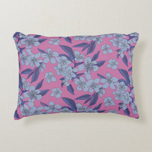 Bold Pink Floral Accent Pillow