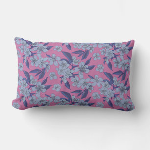 Bold Pink Floral Throw Pillow
