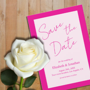 Bold Pink Frame Save The Date