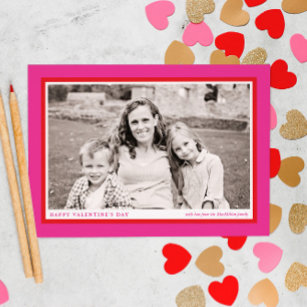 Bold Pink Frame Valentine's Day Photo Card