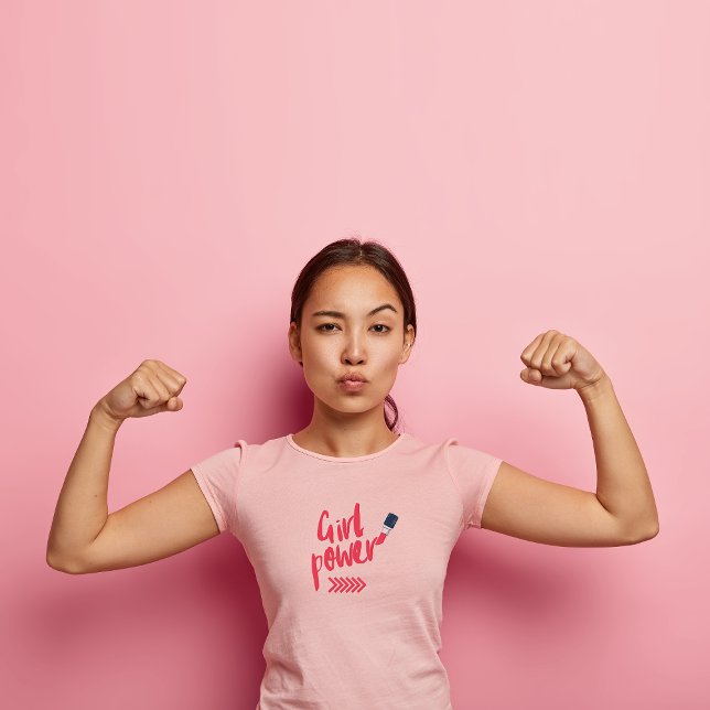 Bold Pink Girl Power Slim Fit T-Shirt (Creator Uploaded)