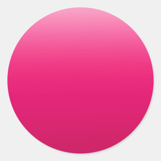 Bold Pink Gradient Design  Classic Round Sticker (Front)