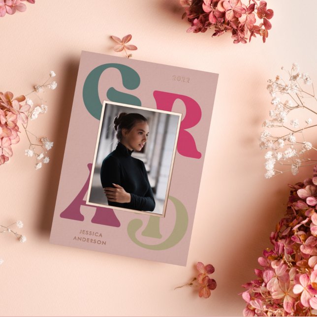 Bold Pink Green Retro Typography 2024 Graduation (Creator Uploaded)