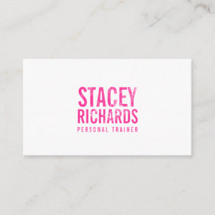 Bold Pink Grunge Stamped Text Business Card
