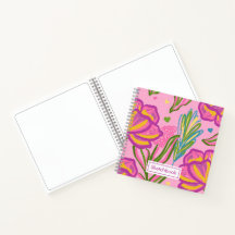 Bold Pink Magenta Floral Sketch Book