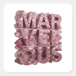 Bold Pink MARVELOUS Sticker Art