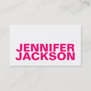 Bold pink minimalist cool business card