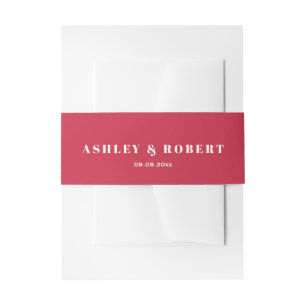Bold Pink Modern Wedding Invitation Belly Band