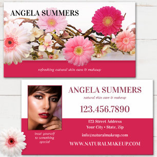 Bold Pink Natural Beauty Makeup Artist Business Card
