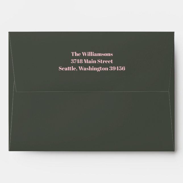 Bold Pink Olive Sage Modern 50th Birthday Party Envelope (Back (Top Flap))