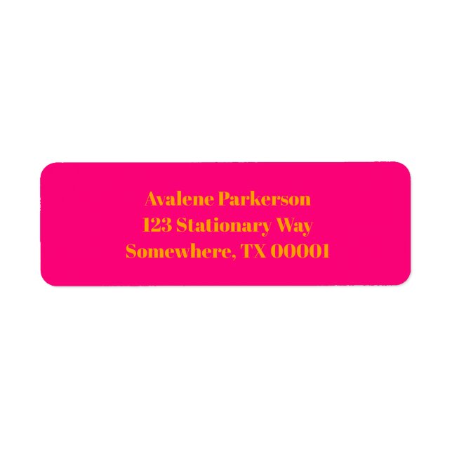 Bold Pink Orange Birthday Celebration Address (Front)