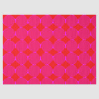  Bold Pink Orange Diamond Pattern Tissue Paper