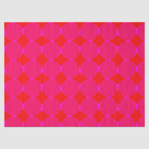 Bold Pink Orange Diamond Pattern Tissue Paper