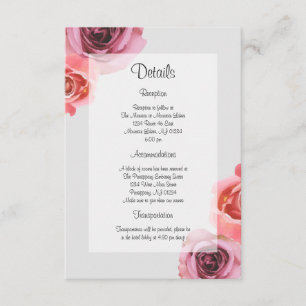 Bold Pink & Purple Spring Roses Enclosure Card