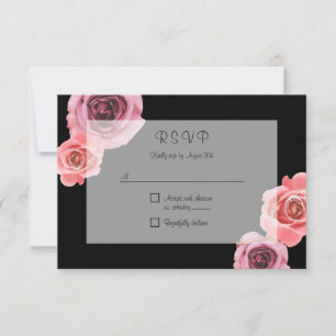 Bold Pink & Purple Spring Roses RSVP Card