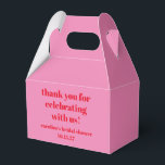 Bold Pink Red Custom Bridal Shower Thank You Favour Box<br><div class="desc">Bold Typography Bright Pink and Red Modern Fun Simple Custom Bridal Shower Thank You Favour Box</div>