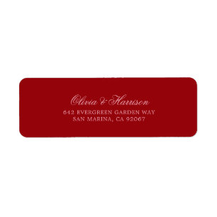 Bold Pink Red Minimalist Script Return Address