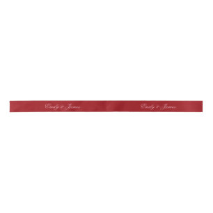 Bold Pink Red Script Personalised Name Satin Ribbon