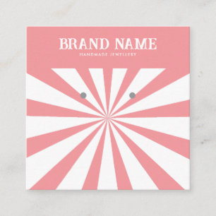 Bold Pink Sun Modern Earrings Display Card