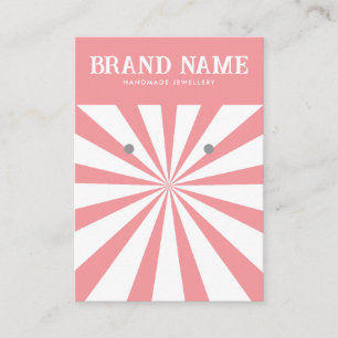 Bold Pink Sun Modern Earrings Display Card