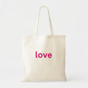 bold pink typography art tote bag