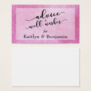 Bold Pink Watercolor Advice & Well Wishes Wedding