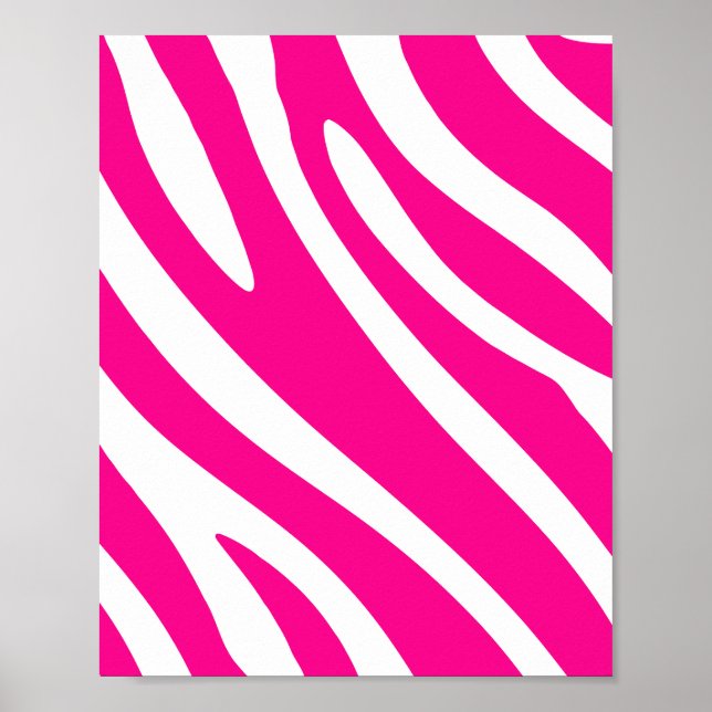 Bold Pink Zebra Stripes Poster (Front)