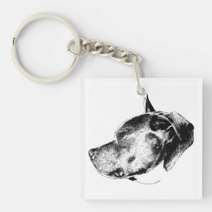 bold pitbull gaze key ring