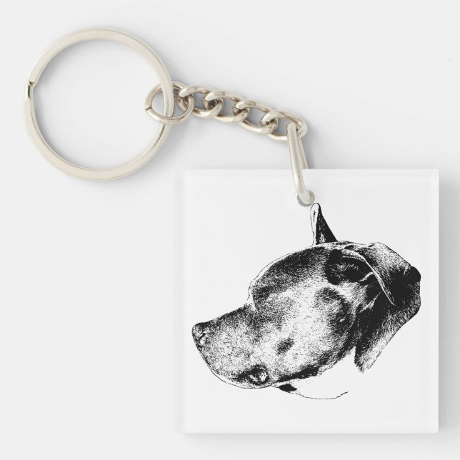 bold pitbull gaze key ring (Front)