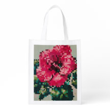 Bold Pixel hibiscus with Vibrant Colours