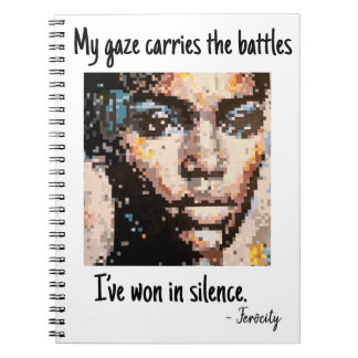 Bold Pixel Portrait in Vivid Tones Notebook
