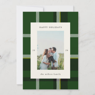 Bold Plaid Preppy Photo Holiday Card