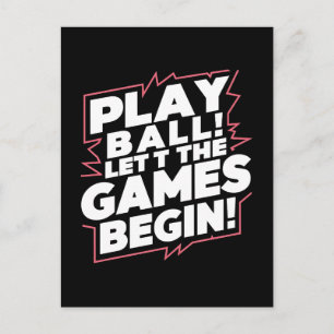 Bold Play Ball Sports Quote Art Postcard