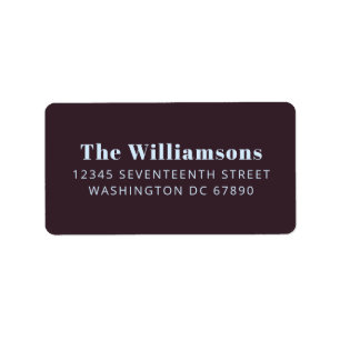 Bold Plum Blue Typography Custom Return Address Label