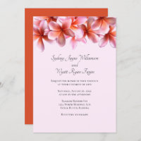 Bold Plumeria Floral Border Simple Wedding
