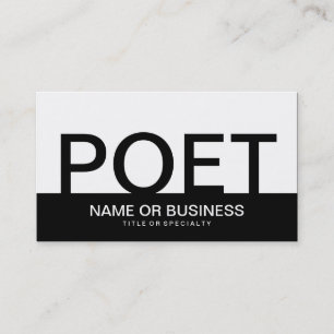 bold POET (colour customisable) Business Card