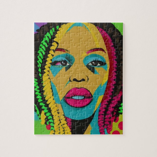 Bold Pop Art-African American Woman With Locs Jigsaw Puzzle (Vertical)