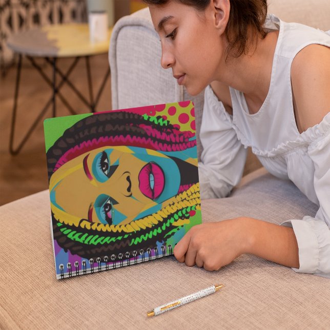 Bold Pop Art-African American Woman With Locs Notebook (Creator Uploaded)