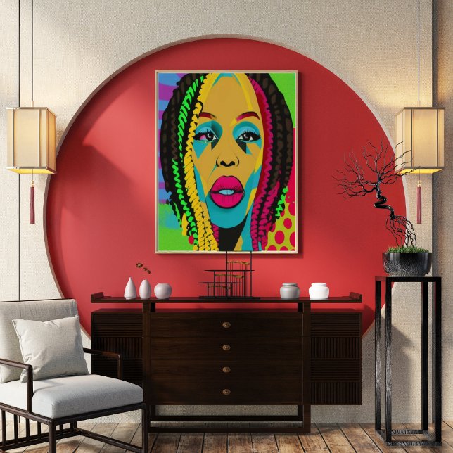 Bold Pop Art African American Woman With Locs Poster (Creator Uploaded)