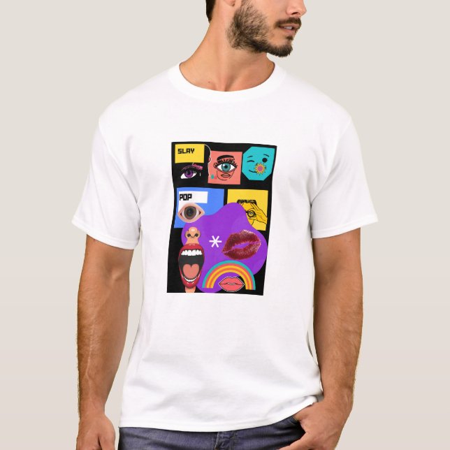 Bold Pop Art Explosion T-Shirt | Retro Comic Style (Front)