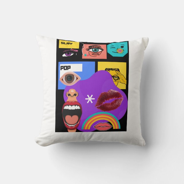 Bold Pop Art Explosion T-Shirt | Retro Comic Style Cushion (Front)