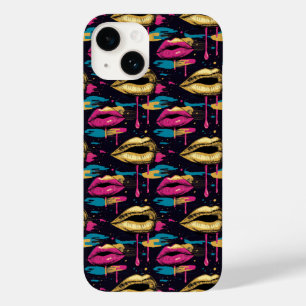 Bold Pop Art Lips Pattern with Vibrant Drips Case-Mate iPhone 14 Case