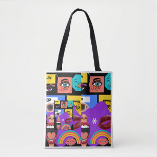 Bold Pop Art Retro Comic Style mug Tote Bag