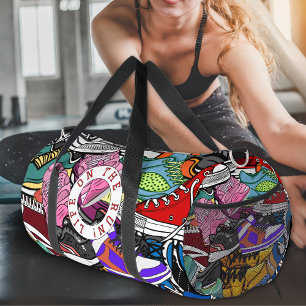 Bold Pop Art Runner Jogger Duffle Bag